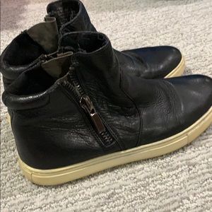 Kenneth Cole side zip leather sneakers